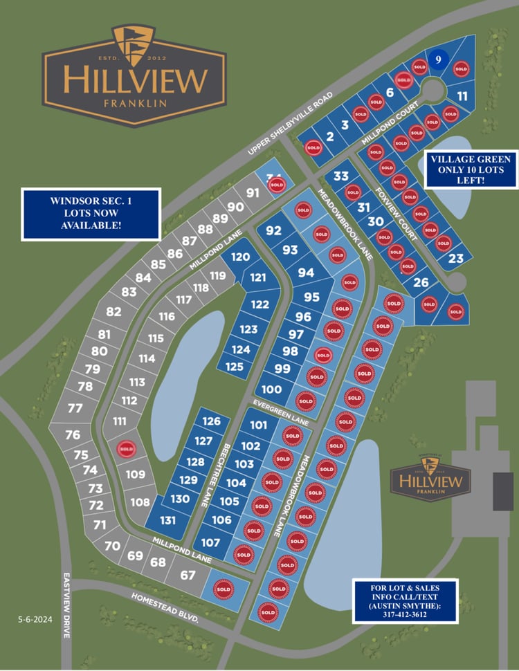 Available Lots l Hillview Homes l Franklin, Indiana